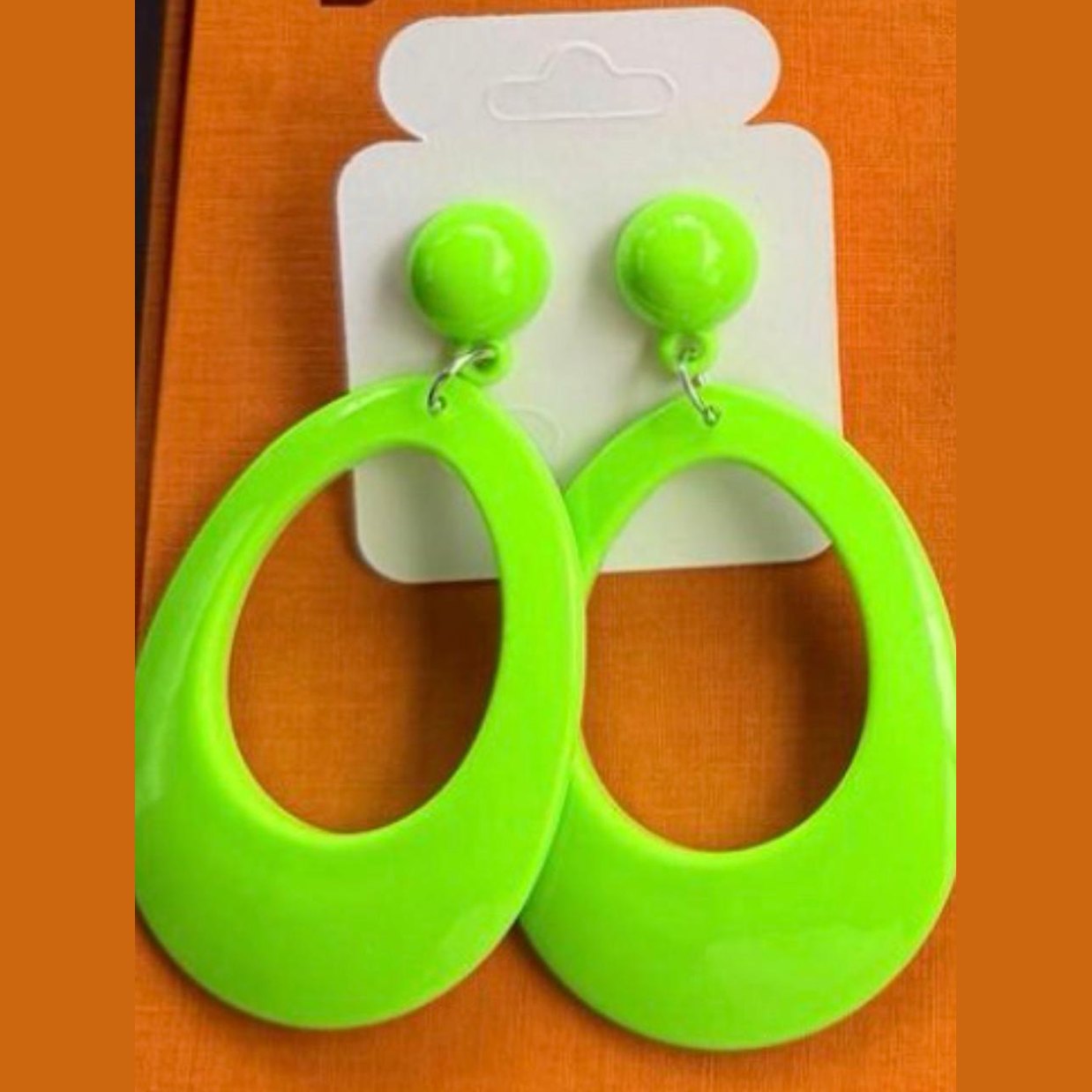 Electric Lime Hoops  Earrings